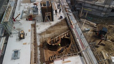 Gebäude B - Luftbild Treppenhaus