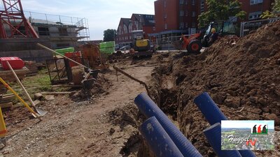 Erdarbeiten Regenkanal Haus A