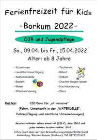 Ferienfreizeit Borkum 2022