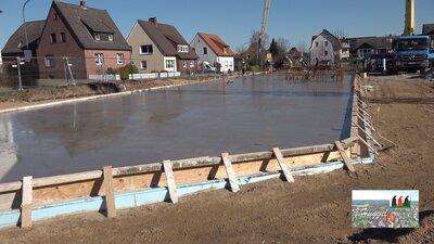 frischer Beton Sohle Haus B