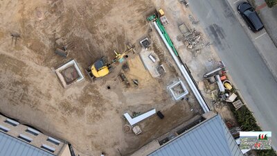 Luftbild Hüggelplatz Wasserspiel