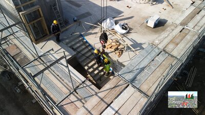Montage Fertigteiltreppe Haus C - 17. KW