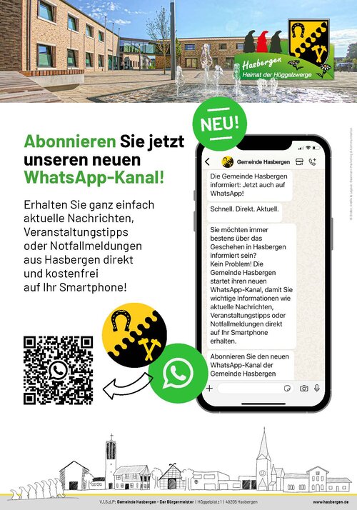 Gemeinde Hasbergen - Anzeige WhatsApp Kanal