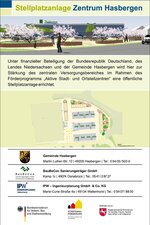 Bauschild Stellplatzanlage Zentrum Hasbergen