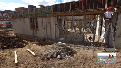 Schalung Sturz Eingang Haus A